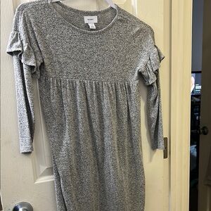 Gray Ruffle Sleeve Kids Dress